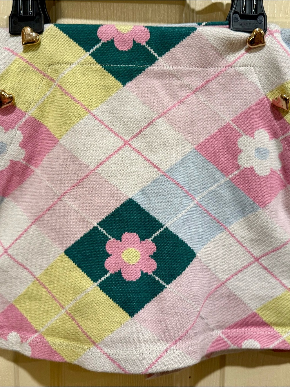 Old Navy Floral Argyle Knit Skort - Pink, Green, Yellow, Blue